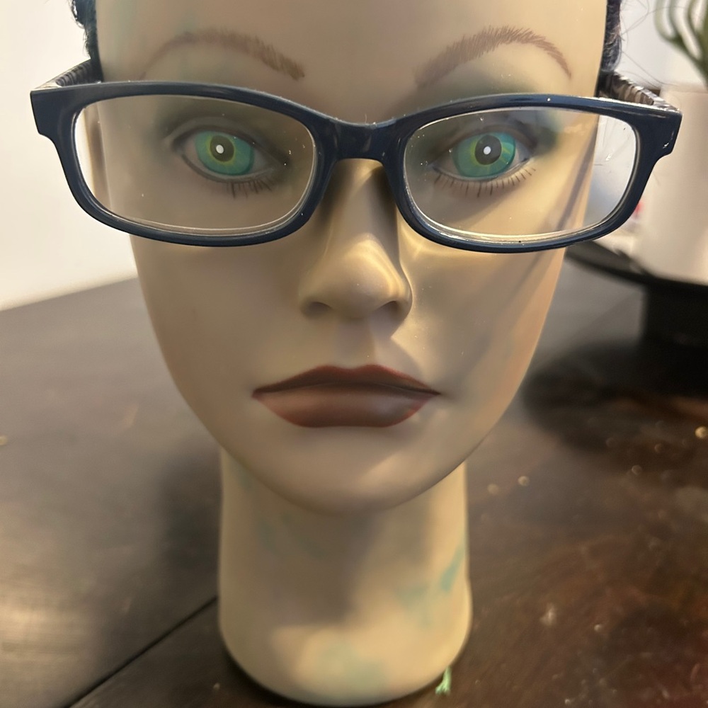 Classic Rectangular Navy Blue Eyeglass readers 2.… - image 2